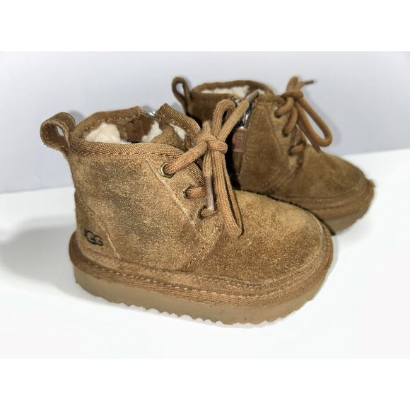 Ugg Neumel II Suede Lined Chestnut Side Zip Boots 1017320T Kids Toddler Size 6 - Picture 1 of 7